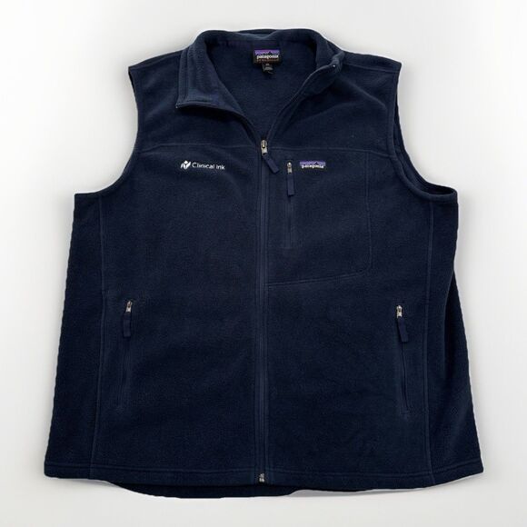 Patagonia Other - Patagonia Vest Mens Size XXL Synchilla Navy Blue Fleece *custom embroidery